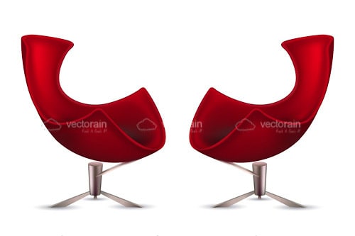 Pair of Modern Red Chairs
